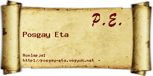 Posgay Eta névjegykártya